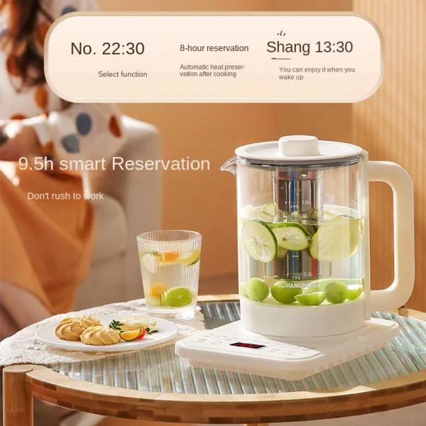 220 V Homehold Electric Health Preserving POT Home Glass Glass Electric Bollitle 1500ml Contempe a temperatura Multi Cooker con filtro