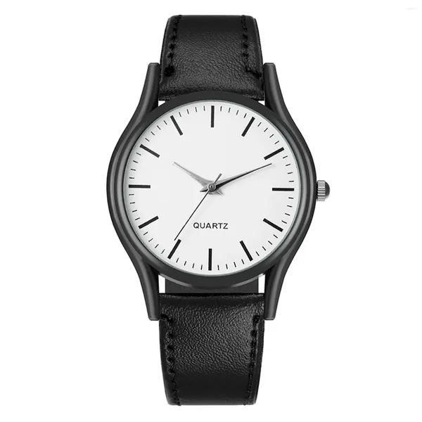 Relógios de pulso masculino assistir designers de luxo, minimalista de quartzo relógio banda de couro de couro Montre homme relógio masculino