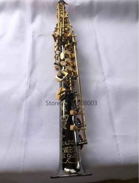 JK Keilwerth sx90ii soprano saxofone de ouro níquel b planil soprano reto com duas luvas de bocal de caixa do pescoço Reeds1737462