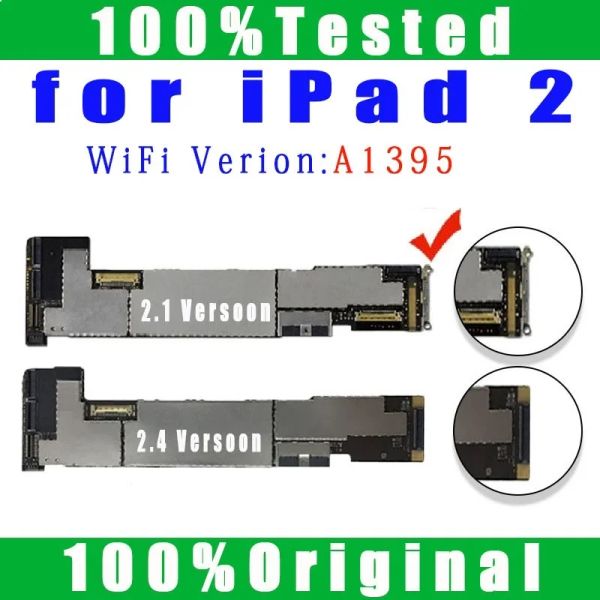 A1458 1396 1460 Para iPad 1 2 4 3 Placa -mãe A1416 1395 1430 Para iPad 3 placa lógica com chips iOS System original sem identificação