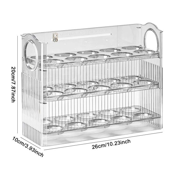 30 grades de armazenamento de ovo caixa de ovo portador de gabinete de grande capacidade Recipiente de armazenamento de ovo de ovo doméstico para geladeira para geladeira