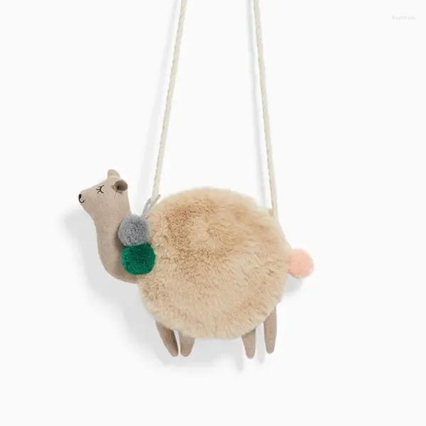 Bolsas de ombro de ombro de inverno tipo animal tipo fofo alpaca diagonal não-derramamento de alta qualidade