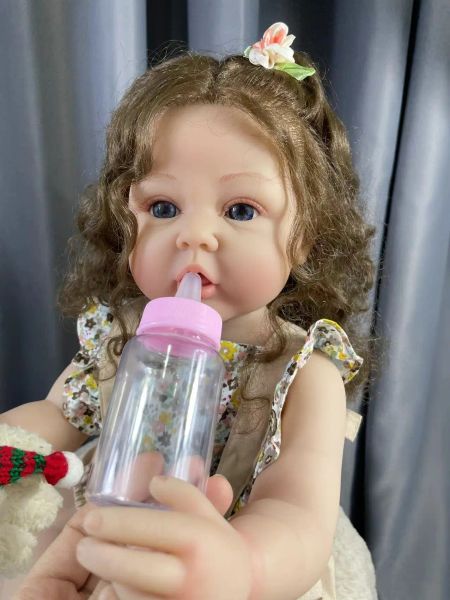55 cm bebe realista já pintado boneca renascida em vinil full lavável menina corporal