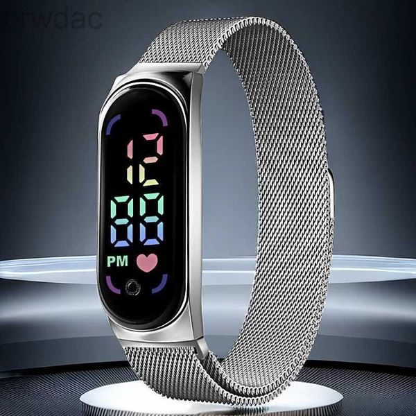 Orologi da donna Luxury Led Women Watch Man Magnetic Watchband Cing Waterproof Touch Orologio femminile Orologi digitali Orologi Digital Relogios Feminino 240409