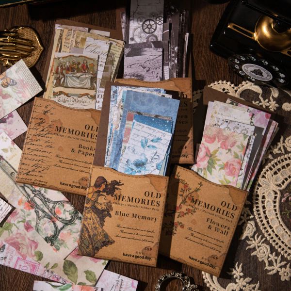 50pcs/1lot kawaii rasphaiot sticker ricordi vintage vecchi tempi di scrapbooking forniture pianificatore decorativo artigianato di cartoleria