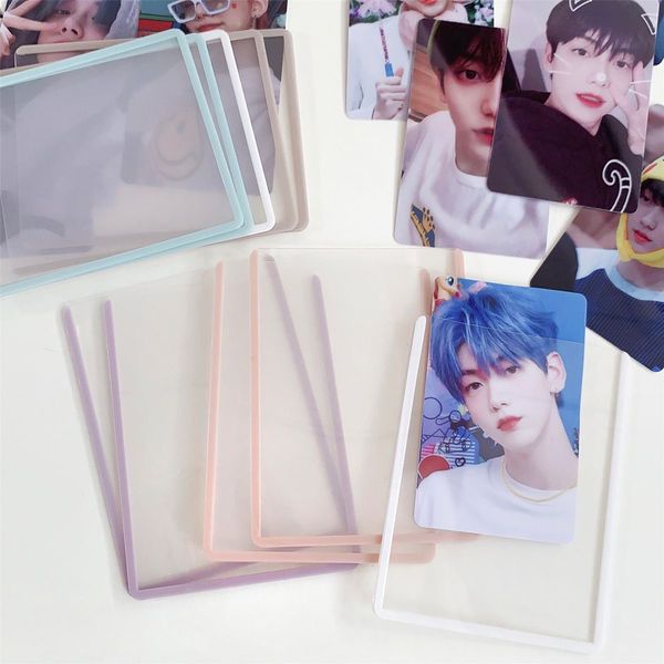 10pcs Photo Protective Toploader KPOP Photocard Supplies Farbige Rahmenkartenfilm Fotokartenhalter Halten Sie Karten sicher kratzfrei