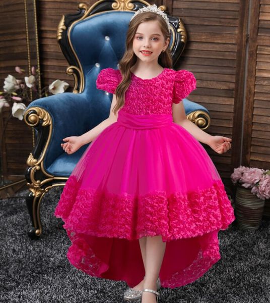 Mädchen Bowknot Abendkleider 2024 Kinder Spitzenprinzessin Kleid gut verkaufen