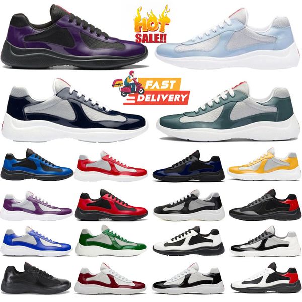 Designer di lusso Americas Cup Men Casual Runner Women Sports Basse top Sneaker Scarpe uomini in gomma in tessuto in pelle Scatene in pelle all'ingrosso scontati