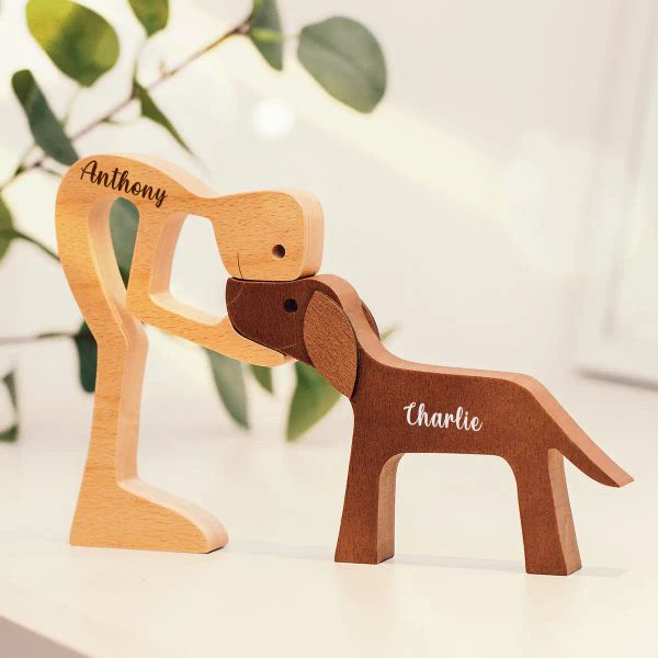 Sculture per animali domestici personalizzati personalizzati per animali domestici carini cuccioli cucciolo di legno per cane artigianato di scultura di sculture ornamenti Figurina regalo per animali domestici amanti