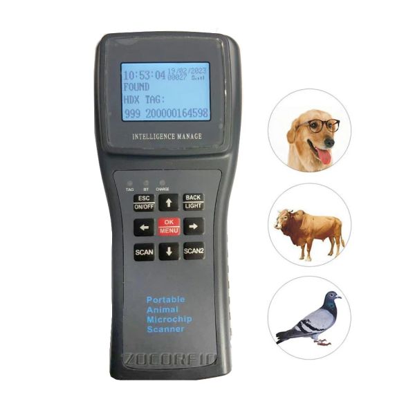 ISO11784/5 HDX Animal Pet Pet Reader Chip Transponder RFID Handheld Microchip Scanner für Hund, Katzen