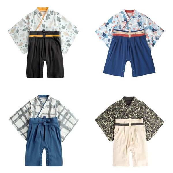 Roupas de roupas outono novo kimono recém -nascido garotas roupas japonesas estilo garotas de pijamas vestes de banho de banho uniformes