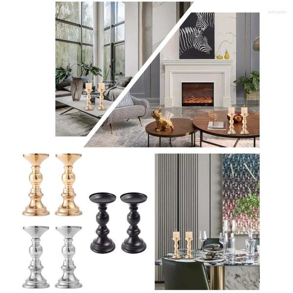 Candele 2pcs Simple Metal Wedding Decoration Bar Party Soggiorno Tavolo da casa Decorazioni Candille Ornamento festivo Ornamento festivo