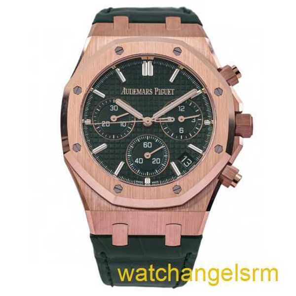 Swiss AP Wrist Watch Royal Oak Series 26240or Diâmetro da superfície verde 41mm 18k Data de material de ouro rosa Data de exibição completa Conjunto