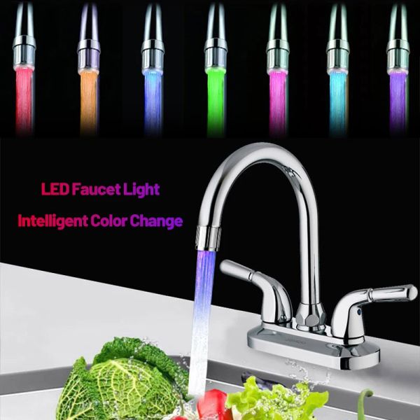 Rubinetto colorato di doccia leggera LED LIGHT TACATURA LAMPHING BLING TEMPERATORE AERATORE ARIGLIO ARIROLAGGI GUSE GUACCHE ACQUA DEL BAGNA