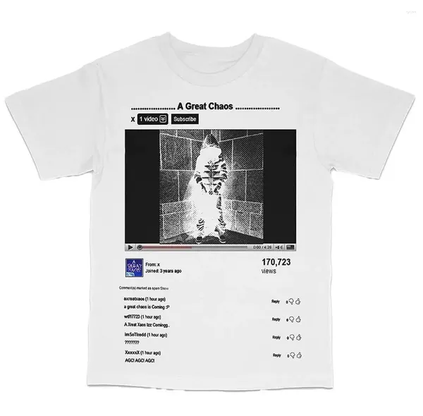 Herren -T -Shirts Y2K -Hemd Hip Hop Ein tolles Chaos grafisch Druck übergroß