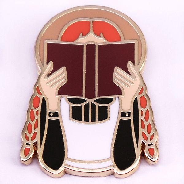 Girls Reading Book Enamel Pin Infanzia Game Film Film Quotes Braddomaglie Cine Cine Film Anime Giochi