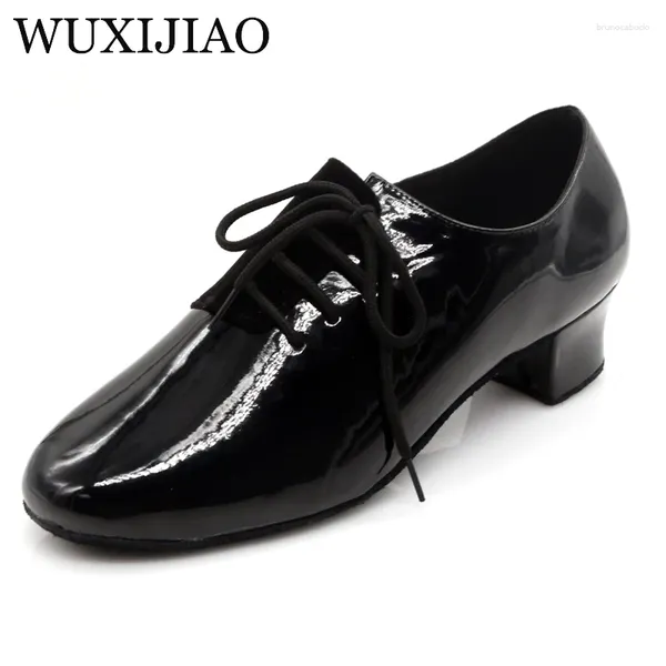 Scarpe da ballo wuxijiao nero bianco rosso latino moderno maschile per interno softlo sala da ballo ballando 4 cm 2 cm basso