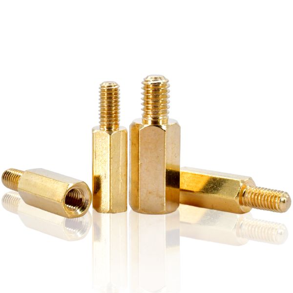 M2 M2.5 M3 M4 M5 Brass Hex Standoff Suporte do computador Placa de circuito Suporte Spacer Conectando parafuso de placa -mãe do rack de objeto parafuso