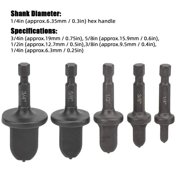 5/6pcs Rohrrohr Expander Kupfer Hex Shank Imperial Rohrexpander Röhrchen Elektrische Bohrmaschine Bit flackern Holzarbeitshandwerkzeuge