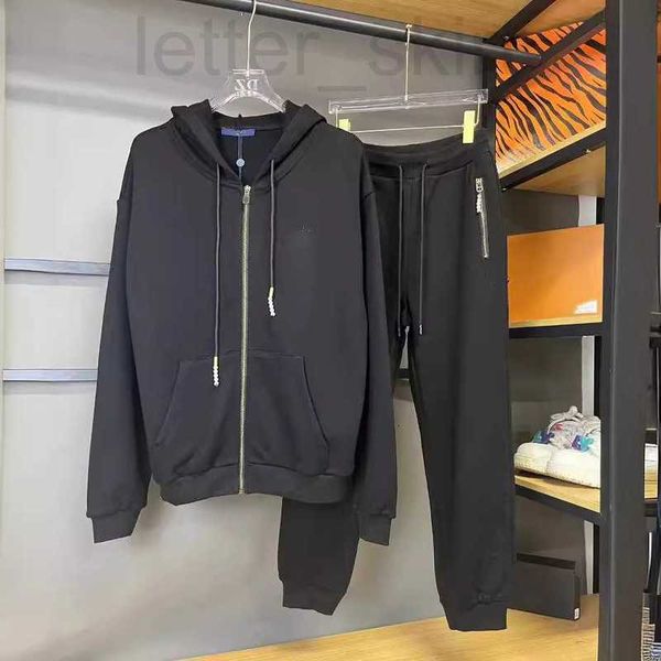 Erkek Trailsits Designer 24 Yeni Dekorasyon Gösterisi Halat Boncuk Zinciri Süsleme Fermuar Hoodie Sıradan Spor Seti 02VJ