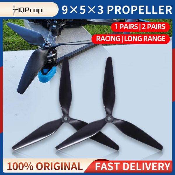 Drones 1/2Pairs HQProp 9x5x3 9050 3 BLABLADE Hélice CW CCW 9 polegadas Adereços para RC FPV Xclass Macroquad Cinelifter Long Ranking Drone de corrida