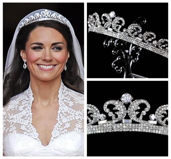 Kate Middleton Tiaras Acessórios para o cabelo Crystal Rhinestone Crowns Acessórios para casamentos de noiva Crystal Princess Tiaras 2015 concurso