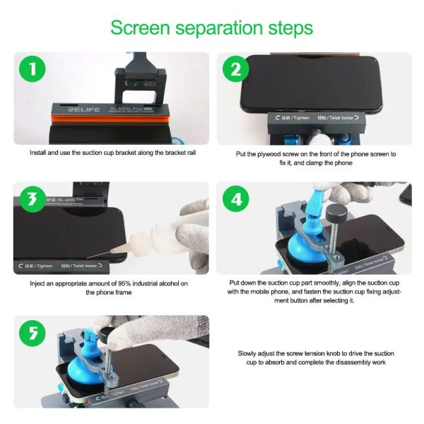 REFIDE 601SL Plus Separador multifuncional de tela LCD para remoção de tela sem aquecimento para remoção de vidro de tampa do iPhone de iPhone Access