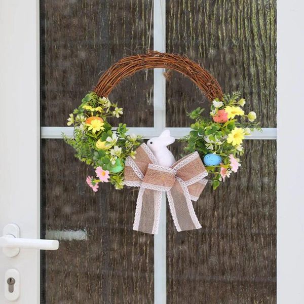 Decorazione per feste in schiuma porta uovo appesa Pasqua ghirlanti decorativi di fiore di seta Rattan per la casa per matrimoni per matrimoni vacanze autunno