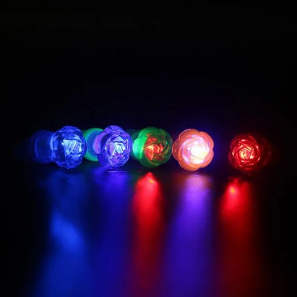 Rose Blumenfinger hell farbenfrohe LED Light-up Rings Party Gadgets Kinder intelligentes Spielzeug für Kinder Farbe zufällig F20172855