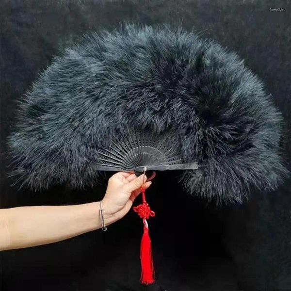 Декоративные фигурки портативные перо вентилятор роскошное шампанское с кисточниками подвесной повязкой на голову Элегантный бурлеск Марабу для одежды