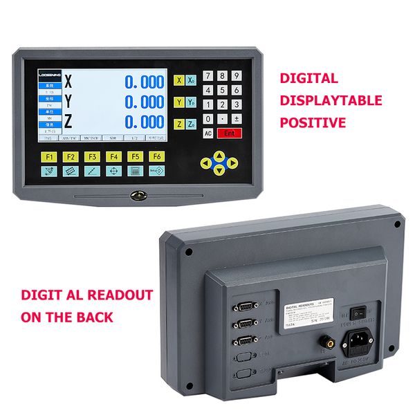3 Eksen LCD DRO SET Dijital Okuma Ekran ve 3 Parça 5U Doğrusal Cam Ölçekli Kodlayıcı 50-800mm Sıkıcı Makineler YH800-3