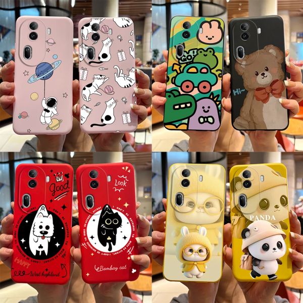 Caixa de telefone para oppo reno 11 pro 5g fofo coelho panda silicone tpu mole tampa traseira à prova de choque para oppo reno11 cph2599 casos