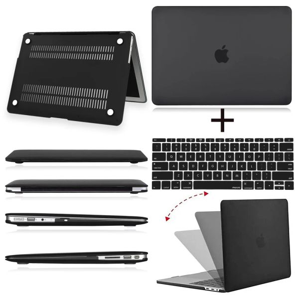 Casos Caso de laptop para Apple MacBook Air 13/11/MacBook Pro 13/15/16 polegadas portátil Caso de anotações de shell portátil Caso+capa do teclado dos EUA