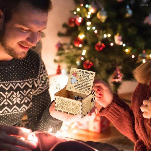 Dekorative Figuren Ein Brief an meine Tochter Vintage Geschenk Mutter graviert Liebe dich elegante bemalte Musikbox Holz Kinder Kinder Geschenke