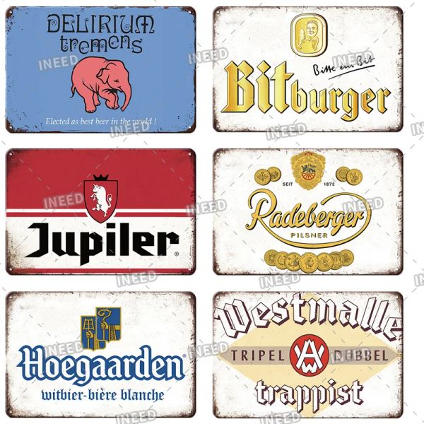 Segni di metallo vintage Belgium Birra Brand Poster Vintage Tin Sign Sign DECORATIVE DECORE DECORE DECORATIVE PER PUB BAR GRO CROVE DECIVI