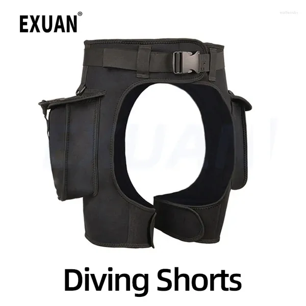 Calça de banho feminina exuan calças submarinas de 2,5 mm homens e mulheres adultos à base de água dividida shorts de mergulho de virilha aberta