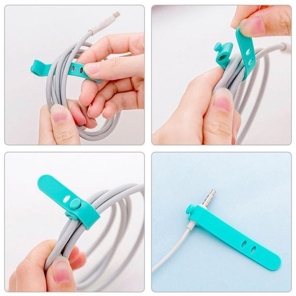 Cable Organizer Wire Wind Clipe Eanchone Holder Mouse Cord Protector Management para iPhone para Samsung Mi CLIP de cabo USB