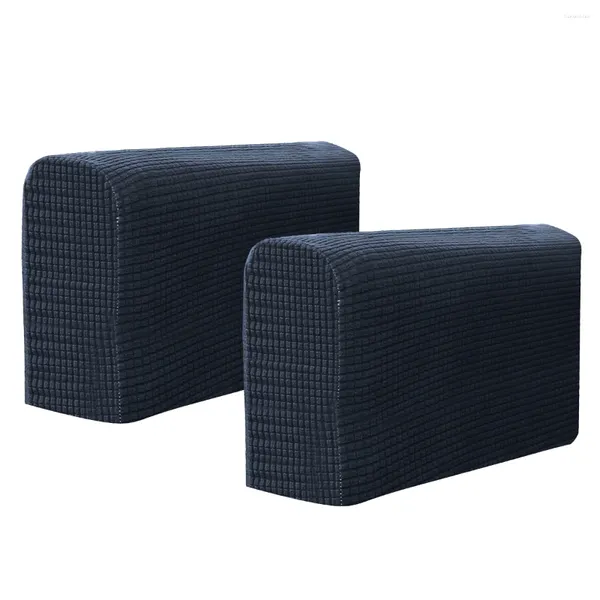 Campa de cadeira 2pcs Universal Elastic Sofá Capa de braço de braço simples Toalhas laterais Pano de proteção para o escritório em casa (Marinha)