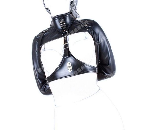 NEU BDSM Sex Products Sex Spielzeug Bondage Schwarz Sofe Leder Verstellbarer Bolero Straitjacket Shackle Kleider2832821