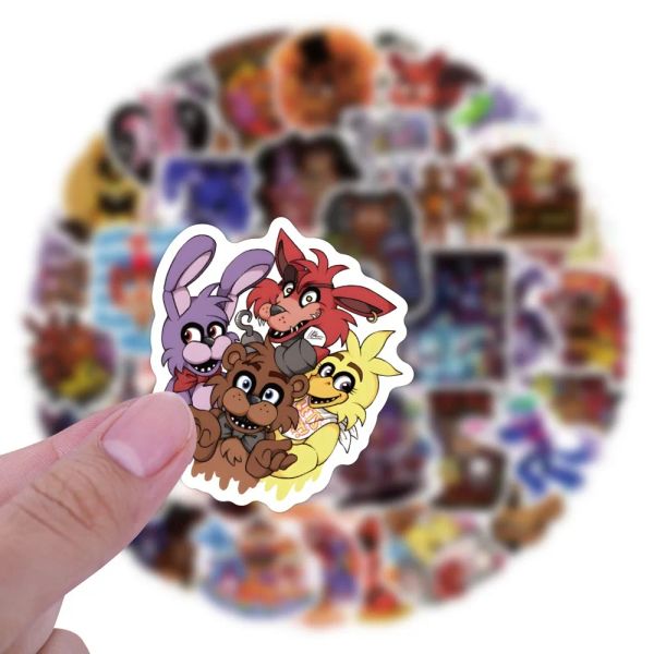 10/60pcs Spiel Fünf Nächte Freddy FNAF Freddy Fazbear Bären Aufkleber Auto Laptop Gepäck Telefon Abziehbild wasserdichte Aufkleberspielzeuggeschenke