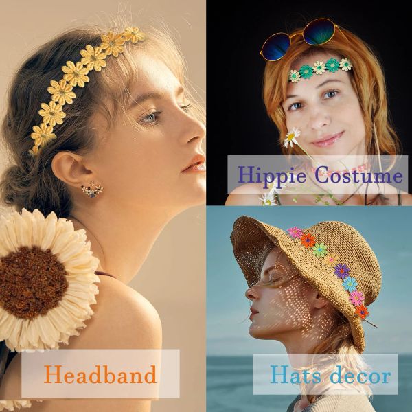 Daisy Flower Head Band Sunflower Hippies Crown Hair Wreath Wrinal