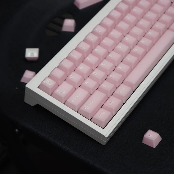 Zubehör PBT -Schlüsselcaps 114 Tasten Doppelaufnahme Injektion Han Pink Jade Farbschlüsselcap für Cherry MX Switch Mechanische Tastatur Gamer -Schlüsselkappen