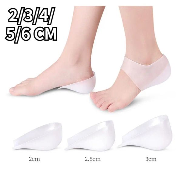 2-6 cm unsichtbare Größe erhöhte Silikon-Fersen-Socken für Frauen für Männer unsichtbare Einlegesohlen für Plantarfasziitisschuhsohle