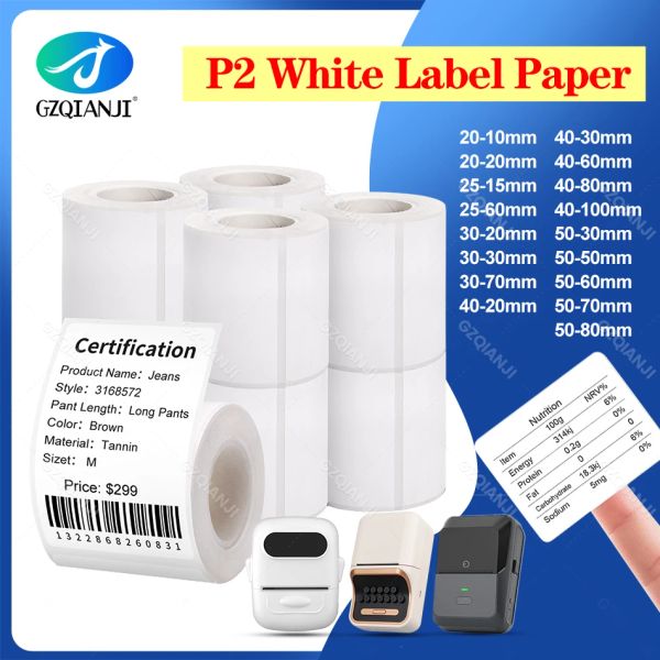 Papel 2050mm White Térmico Rótulo Tag Roll Tag Commodity Preço adesivos de alimentos Adesivo de código de barras para impressora Laber Tamanhos diferentes