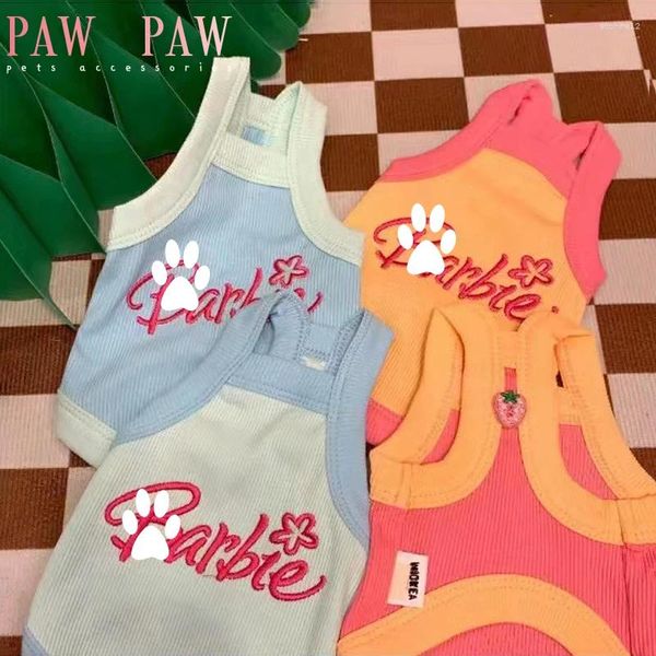 Abbigliamento per cani Pawpaw Barbier Abbigliamento per cani gatti rosa giubbotto estate costumi fantasia festa regalo di compleanno cucciolo 3 colori