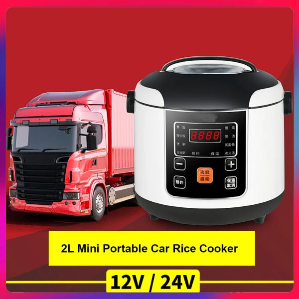 Shavers 12V 24 V Elektroauto -LKW -Reiskocher 2L Tragbarer Multicooker -Suppe Brei Kochen Lebensmittel Dampfer Elektrische Lunchbox