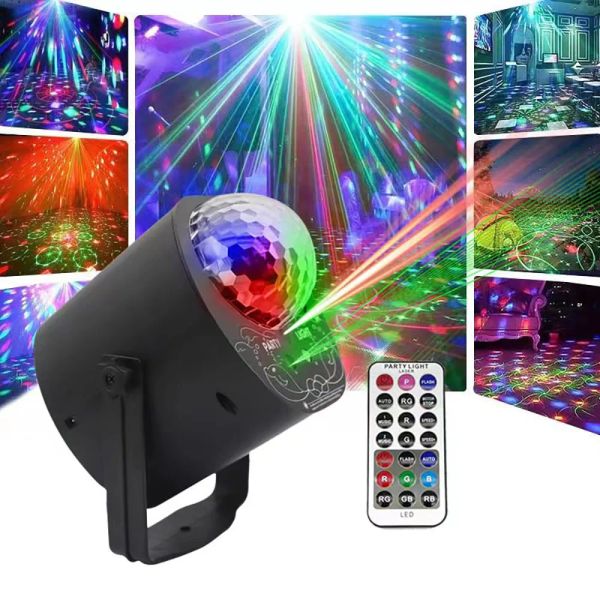 3-em 1 Disco Ball Light Bar Ballroom Stage Light Party Wedding Remote Control Laser Light Halloween Festival de Natal Festival