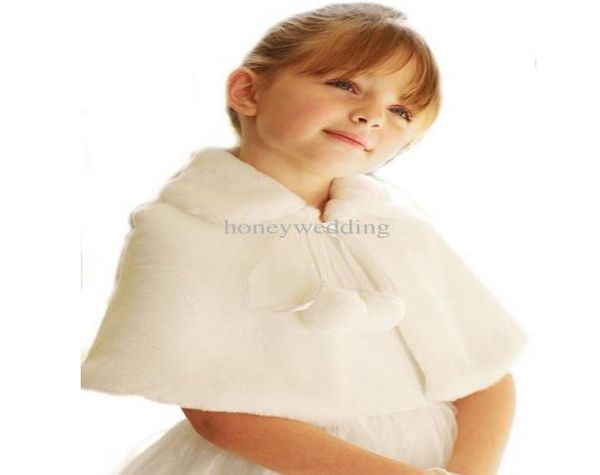 Avorio White Flower Girls Fedding Party Wapping in stock a buon mercato inverno inverno inverno scrolla gli scialli Boleros 9364384