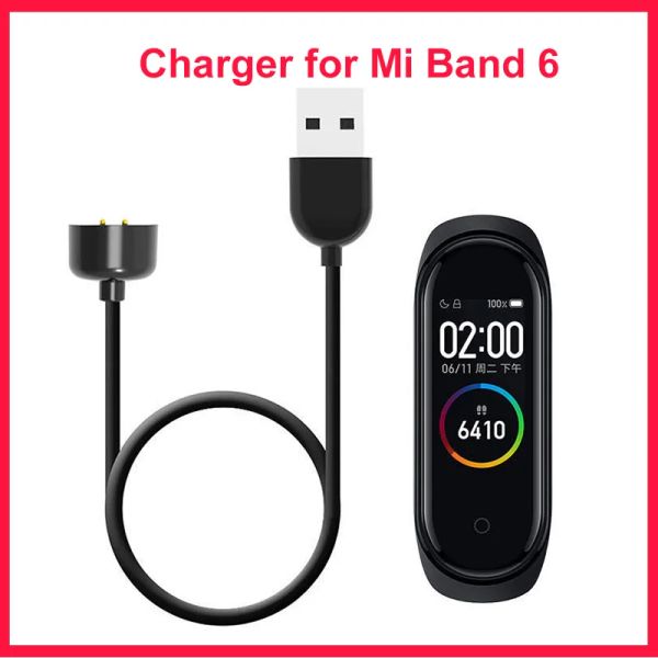 Carregadores magnéticos para Xiaomi Mi Band 6/5 Cabo de carregamento USB para Miband Portable Pure Copper Core Power Cabo Smartband Charger