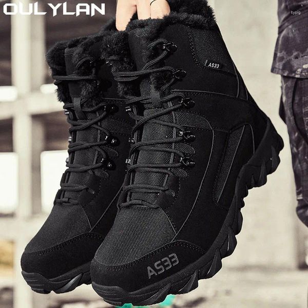 Fitness Shoes ao ar livre Caminhando Botas Desert Men Sports Snow Training Winter Warm Climbing Torthy